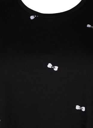 Zizzifashion Organic cotton T-shirt with bows, Black W. Bow Emb. , Packshot image number 2