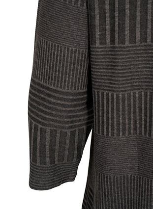 Zizzifashion Blouse with 3/4 sleeves and striped pattern, Dark Grey Melange, Packshot image number 3