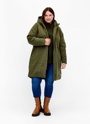 Zizzifashion Winter jacket with adjustable waist, Forest Night, Model image number 2