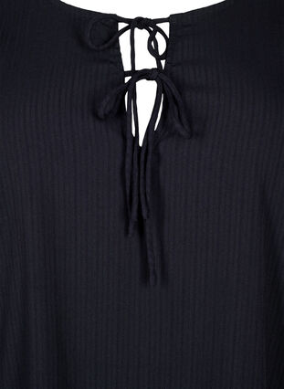 Tunic in viscose with ties, Black, Packshot image number 2