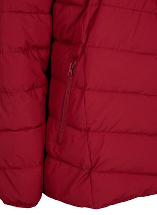 Zizzifashion Short puffer jacket with hood, Pomegranate, Packshot image number 3