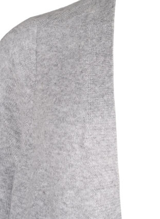 Zizzifashion Long knitted cardigan with pockets, Light Grey Melange, Packshot image number 2