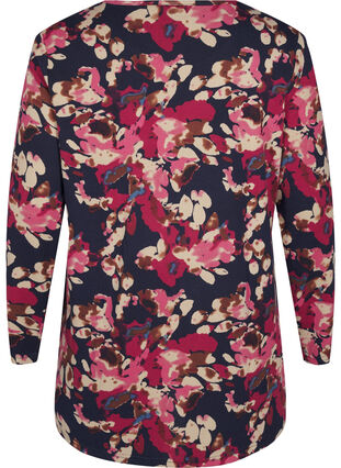 Zizzifashion Floral blouse with long sleeves, Ev. Blue Rose Fl.AOP, Packshot image number 1