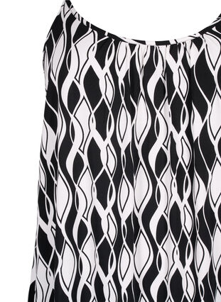 Zizzifashion Viscose strap dress with print, Black Swirl AOP, Packshot image number 2