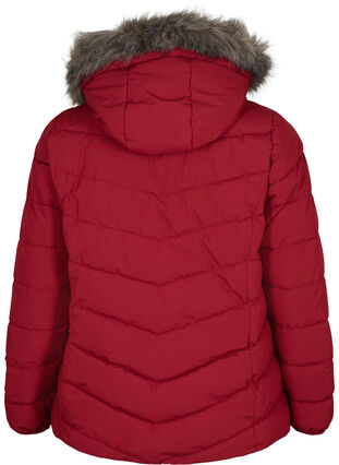 Zizzifashion Short puffer jacket with hood, Pomegranate, Packshot image number 1