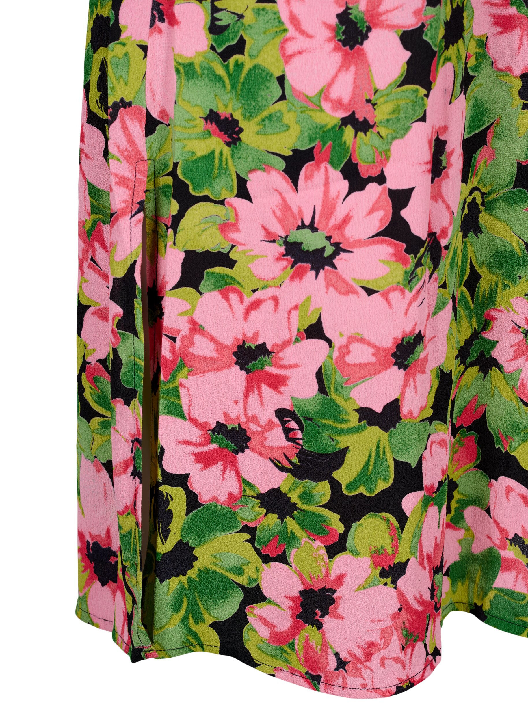 Viscose shirt dress with floral print - Pink - Sz. 42-64 