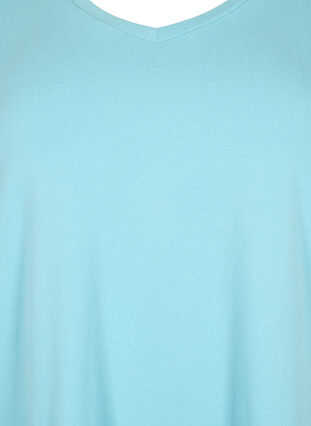 Zizzifashion Basic plain cotton t-shirt, Reef Waters, Packshot image number 2
