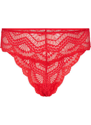 Lace g-string with regular waist - Red - Sz. 42-60 - Zizzifashion