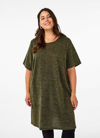 T-shirt dress with pockets and short sleeves, Winter Moss, Model