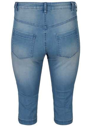 Zizzifashion High waisted Amy capri jeans with super slim fit, Light Blue Denim, Packshot image number 1