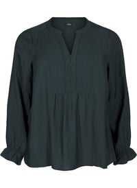 Long-sleeved blouse with a V-neck