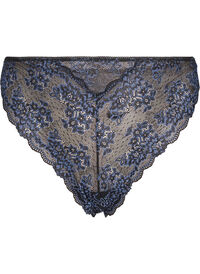 G-string with contrast-coloured lace