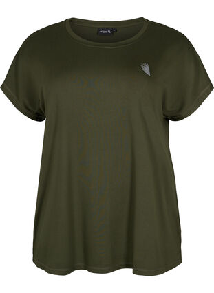 Zizzifashion Short sleeved workout t-shirt, Forest Night, Packshot image number 0