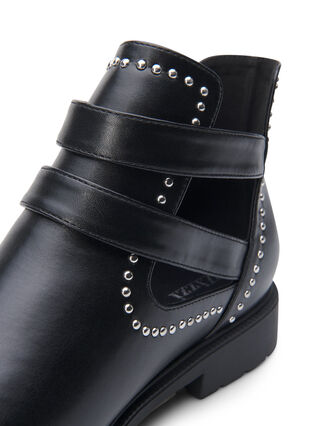 Zizzifashion Wide fit - Ankle boots with studs, Black, Packshot image number 4