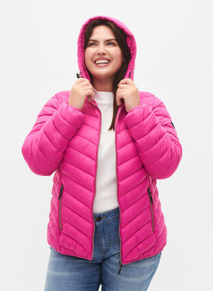 Zizzifashion Lightweight jacket with hood, Rose Violet, Model image number 2