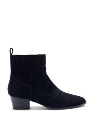 Wide fit - Suede ankle boot, Black, Packshot