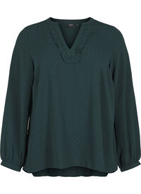 Long-sleeved blouse with structure