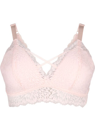 Zizzifashion Bralette with string detail and soft padding, Peach Blush, Packshot image number 0