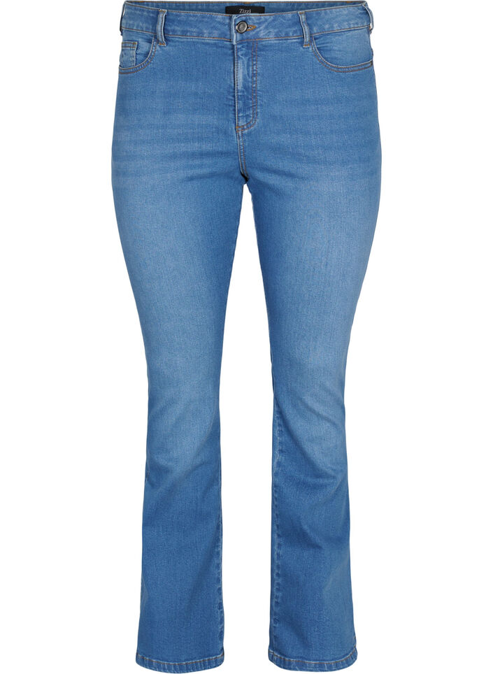 High waisted bootcut Ellen jeans - Light Blue - Sz. 42-60 - Zizzifashion