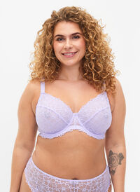  Womens Plus Size Soft Cotton Lace Bra Full Coverage Wirefree  Non-Padded 42A Apricot