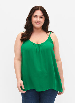 Zizzifashion Strap top in viscose, Jolly Green, Model image number 0