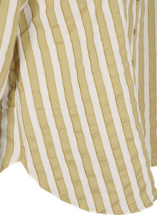 Zizzifashion Loose shirt with stripes, Thyme w. Sand Stripe, Packshot image number 3