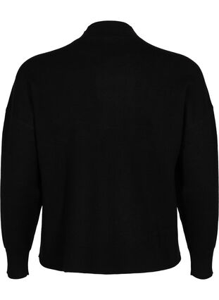 Zizzifashion Solid colour knitted blouse, Black, Packshot image number 1