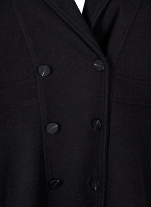 Zizzifashion A-line wool coat with pockets, Black, Packshot image number 2