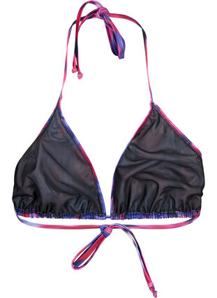 Zizzifashion Triangle bikini bra with print, Pink Flower AOP, Packshot image number 1