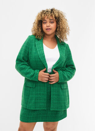 Zizzifashion Bouclé blazer, Verdant Green, Model image number 0