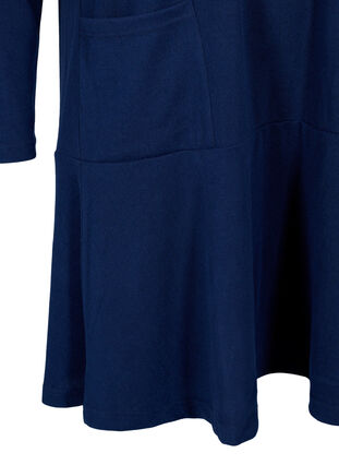 Zizzifashion Jersey dress with high neck and pockets, Dress Blues Mel., Packshot image number 3