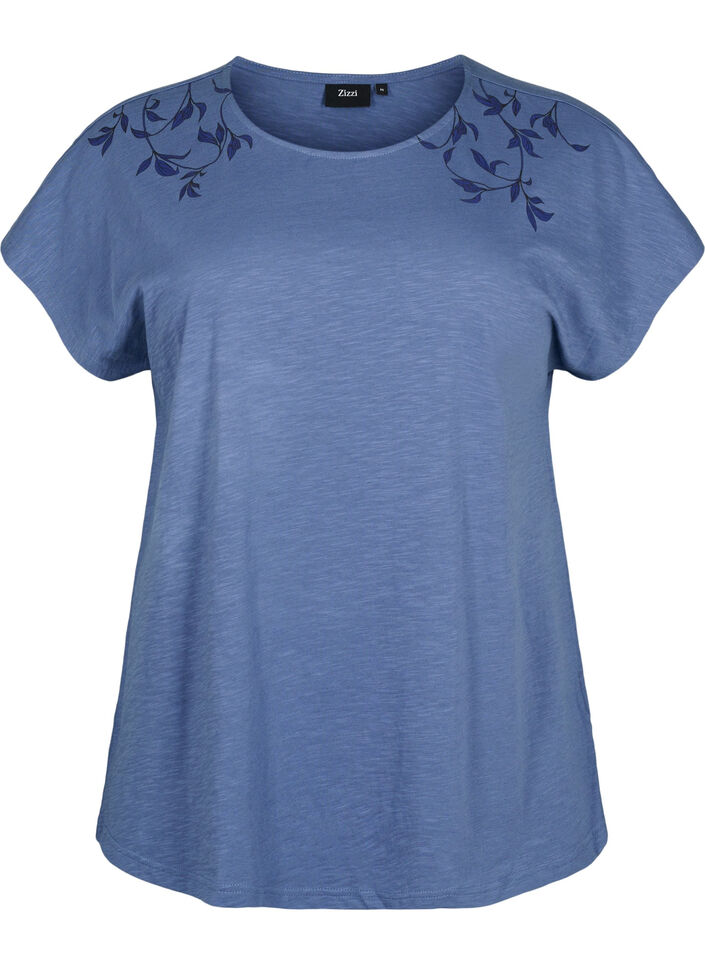 Zyia Active Calm Blue Swirl In Front Faux Knot Short Sleeve Tee Shirt Size  XL