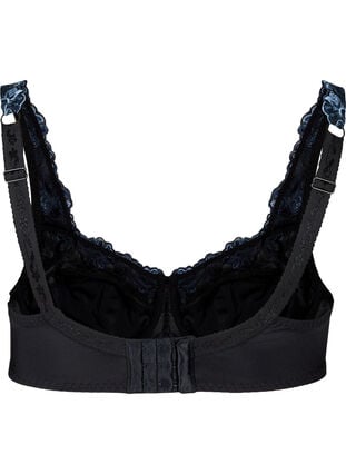 Underwired Emma bra with colored lace - Black - Sz. 85E-115H