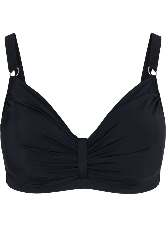 Cupshe + Braelynn Black Wrap Bralette & Shirred High Waist Bikini Set