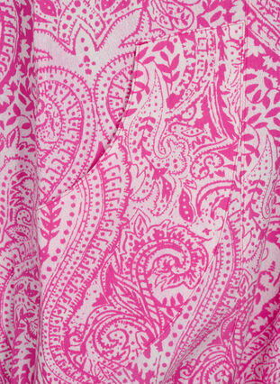 Zizzifashion Short-sleeved cotton dress with paisley print, Shocking P. Paisley , Packshot image number 3