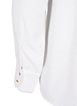 Zizzifashion Long-sleeved blouse with texture, Bright White, Packshot image number 3