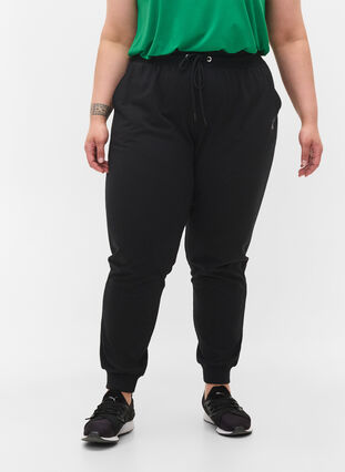 Zizzifashion Loose tracksuit trousers with pockets, Black, Model image number 2