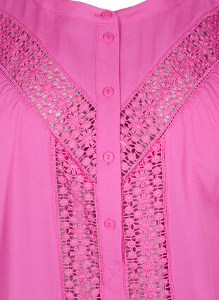 Zizzifashion Viscose blouse with lace trim, Raspberry Rose, Packshot image number 2