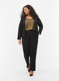 Classic wide leg trousers, Black, Model