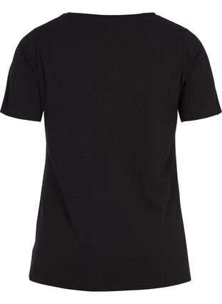 Zizzifashion Solid-coloured basic cotton T-shirt, Black, Packshot image number 1