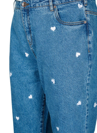 Zizzifashion Mille mom fit jeans with embroidery, Light Blue Heart, Packshot image number 2