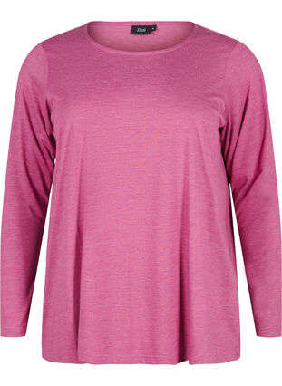 Zizzifashion Long-sleeved T-shirt with round neck, Malaga Mel., Packshot image number 0