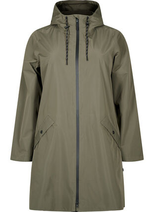 Zizzifashion Raincoat with pockets and hood, Grape Leaf, Packshot image number 0