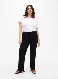 Classic pants in a viscose mix, Black, Model