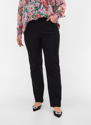 Zizzifashion Classic pants in a viscose mix, Black, Model image number 3