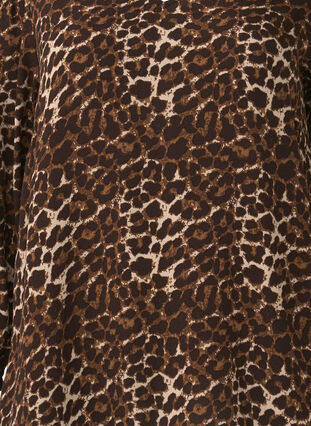 Zizzifashion Leopard print blouse with 3/4 sleeves, Leo AOP, Packshot image number 2