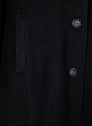 Zizzifashion Long wool coat with pockets, Black, Packshot image number 3