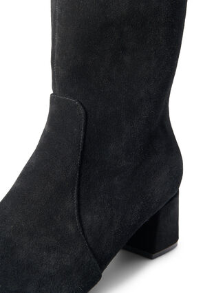 Zizzifashion Wide fit - Suede ankle boots with heel, Black, Packshot image number 3