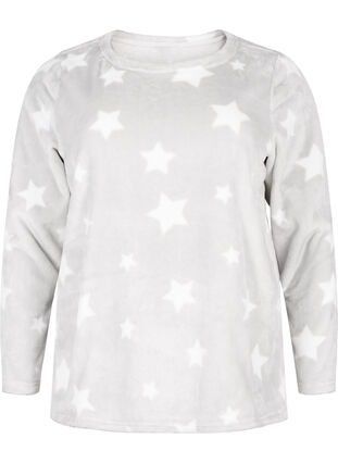 Zizzifashion Long-sleeved blouse with stars, Grey Star, Packshot image number 0