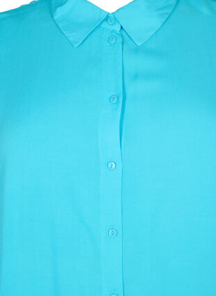 Zizzifashion Long shirt in viscose, Blue Atoll, Packshot image number 2